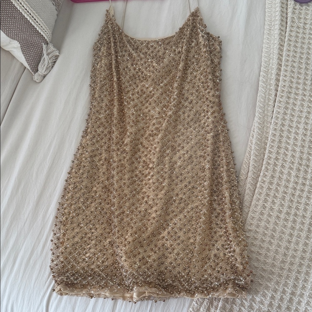 Oh Polly Gold Sequin Mini Dress
